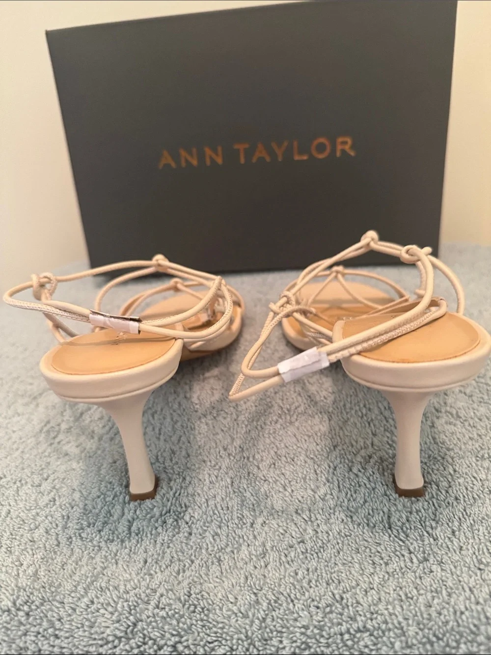 Ann Taylor Beige Lace-Up Strappy Sandals - Picture 2 of 6